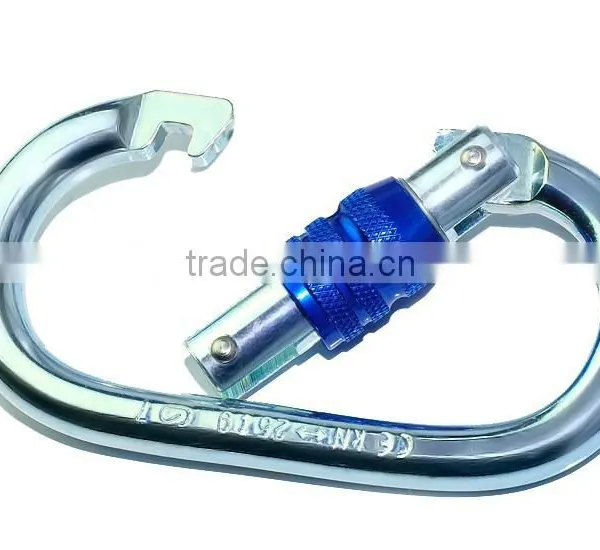 Oval Screwgate Locking Safety Steel Carabiner With EN 362, EN 12275 for Climbing Height Work/ Mountain Rescue photo-2