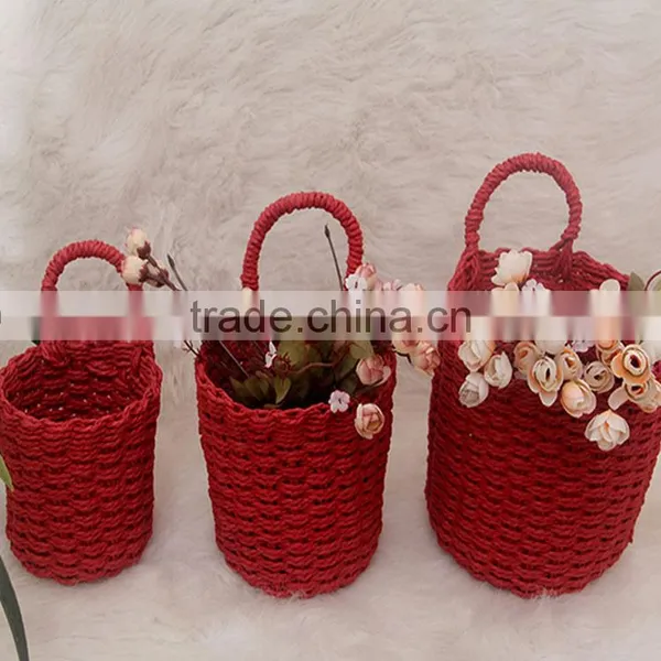 Exquisite Handcraft Artificial Flower Holder Stackable Decorative Baskets photo-3
