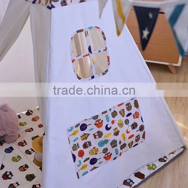 Wholesale White Cotton Canvas Children Kids Play Teepee Tent photo-5