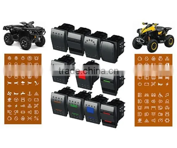SPST 5 PIN DC 12V 20A 24V 10A Auto Marine LED Light Rocker Switch photo-2
