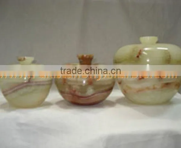 PAKISTAN FACTORY MADE ONYX CANDY JARS POTS HANDICRAFTS photo-5