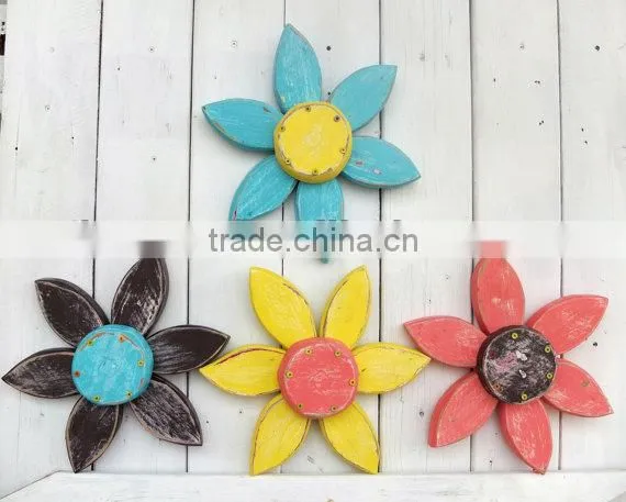 Rustic Wooden Flower Wall Art Summer Decor photo-5