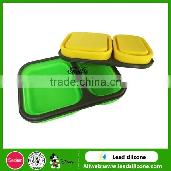 Convenient Collapsible Rectangle Sealed Lunch Box ,Food Grade Silicone Lunch Box photo-5