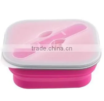 Food Grade BPA Free Collapsible Silicone Lunch Box/silicone Container/silicone Food Storage/silicone Container