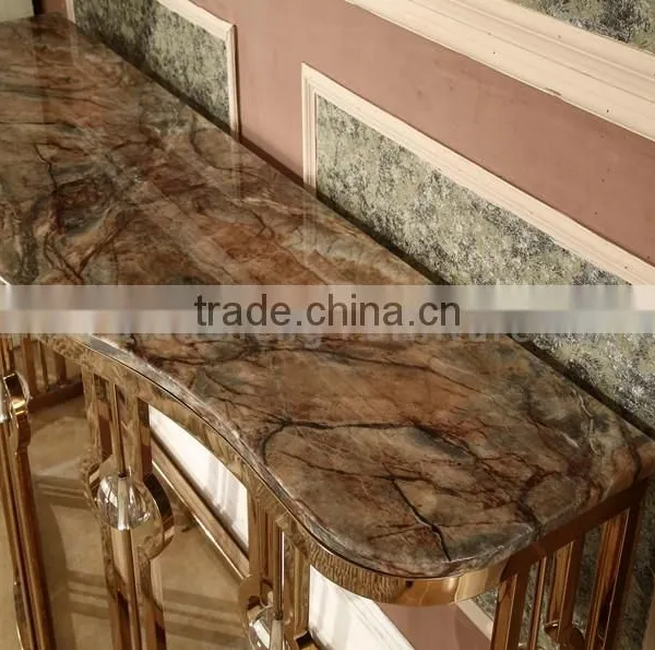 Marble Classic Console Table Stainless Steel Legs photo-6