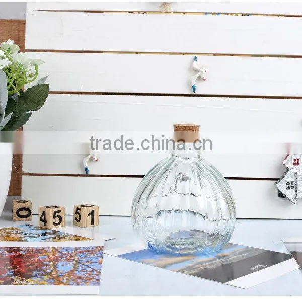 Wholesale Colored Pumpkin Shape Glass Vase With Cork photo-4