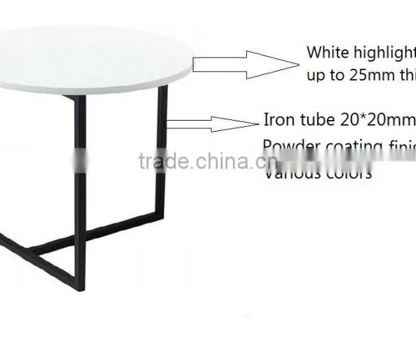 Euro Style Black Powder Coated Metal Base Side Table, Coffee Table photo-3