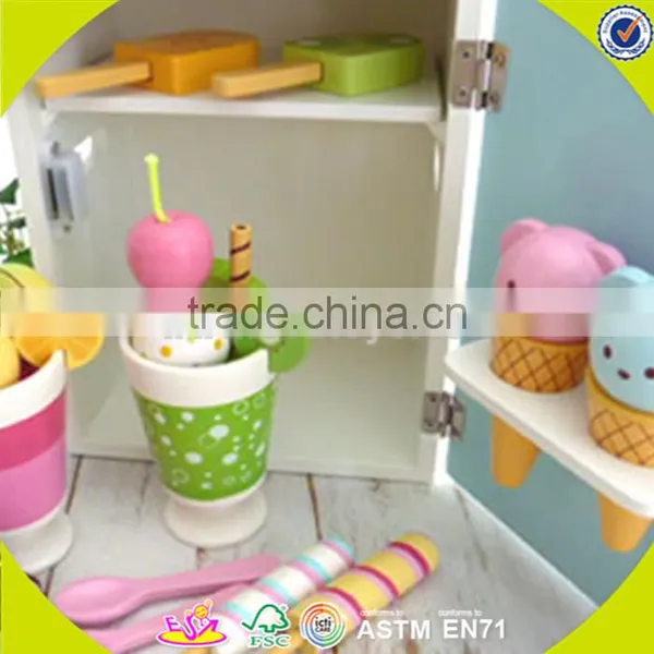 оптовая деревянная игрушка - холодильник для младенцев, самая продаваемая деревянная игрушка - холодильник для детей, модная деревянная игрушка - холодильник W10D016 photo-2