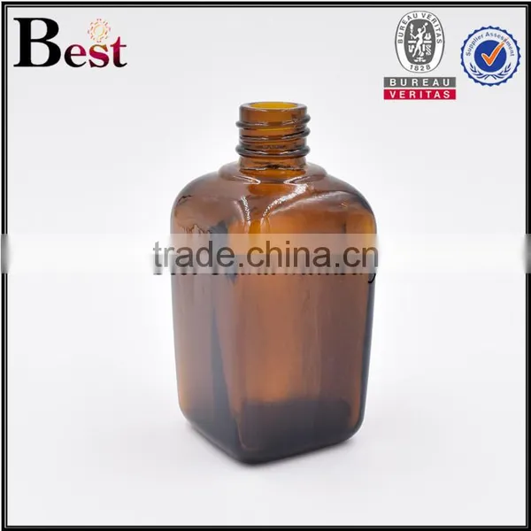 Square 50 ml Amber Glass Vial With Black Press Dropper photo-3