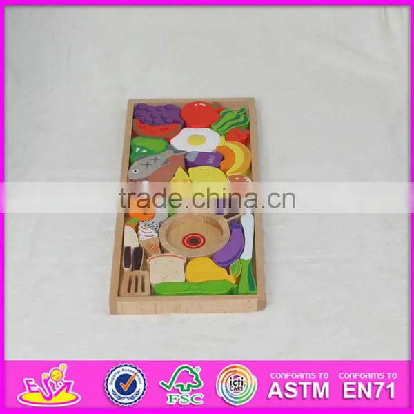 2016 New Design Cooking Toy Wooden Puzzles for Toddlers W14A157 photo-3