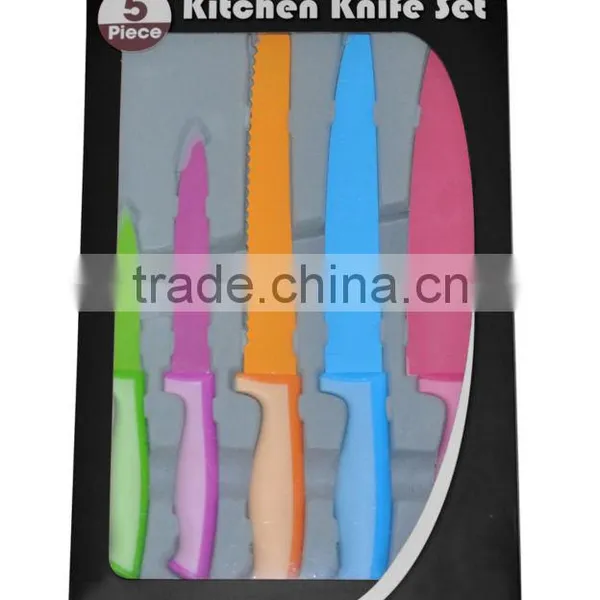 Non-stick Kitchen Knife Set in PVC Pile Coating Tray Gift Box photo-2