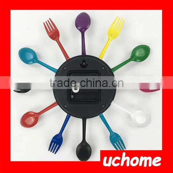 UCHOME Colorfull Wall Clock With Fork And Spoon photo-2