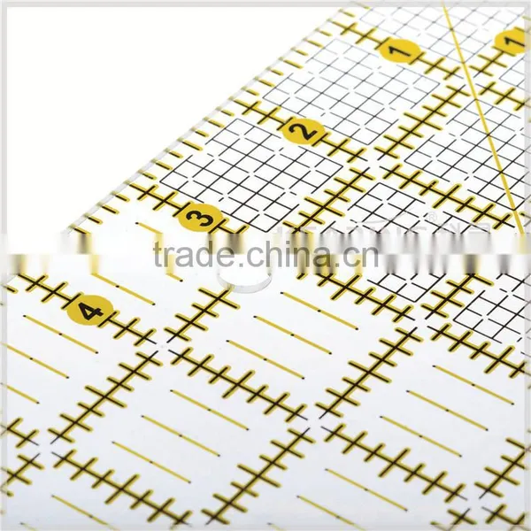 Kearing China Factory Direct Sell Transparent Plastic Patchwork Acrylic Ruler ( 6.5'' * 6.5'' ) & Quilt Sew Ruler # KPR65D photo-6