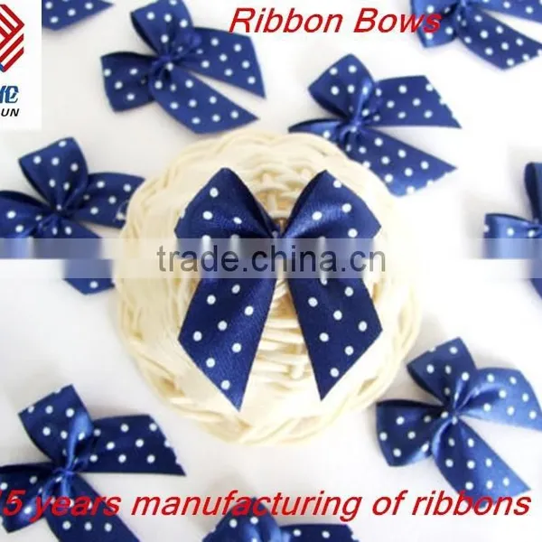 NAVY BLUE SATIN RIBBON BOWS for Garment photo-2