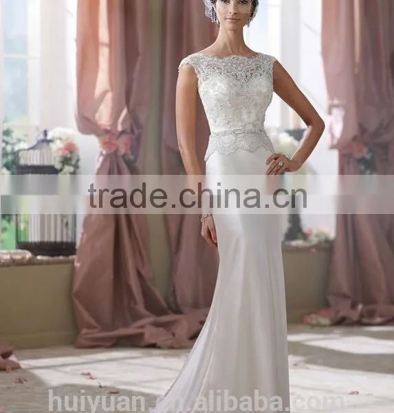 Real Cap Sleeve Lace Satin Sharara Wedding Dress photo-2