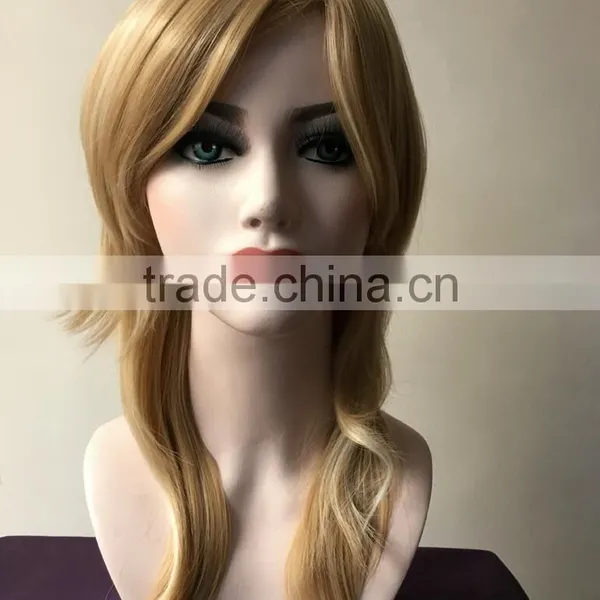 100% Japan's Hair Woman Wavy Blonde Synthetic Wig Long Big Wavy Hair Women Cosplay Party Costume Wig photo-4