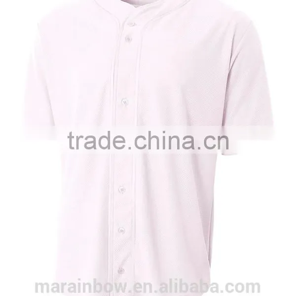 Mens Short Sleeve Full Button Baseball Top Blank Mesh Baseball Jerseys Grey/Black Plain Polyester Dry Fit Baseball Jersey photo-4