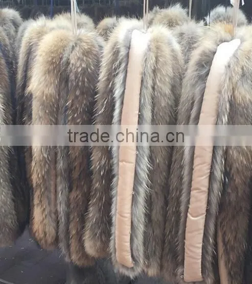 BBG-H-9 Natural Color Real Raccoon Fur Trim for Hood photo-2