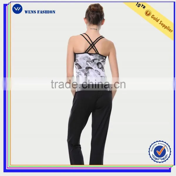 Latest Fancy Tops Girls Elastic Yoga Suit/Fitness Bra and Pants Set Wholesale photo-2