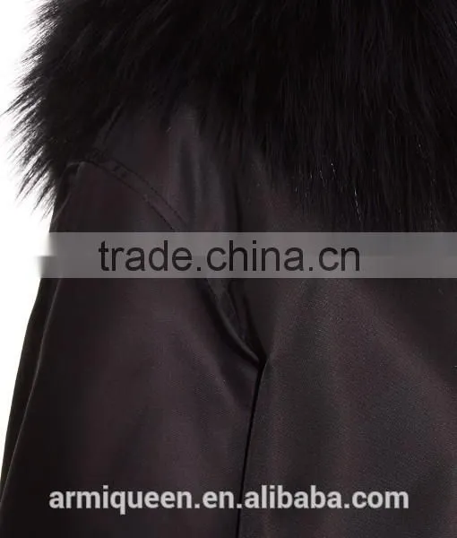 2017 Autumn& Winter Detachable Fur Trim Flight Jacket,Waterproof Custom Fur Bomber Jacktet For Unisex photo-3
