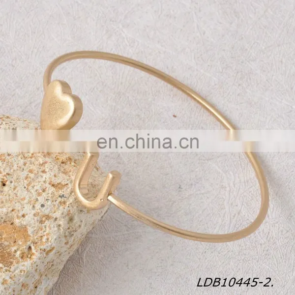 Heart & U Stacking Open Bangle Cuff Bracelate photo-2