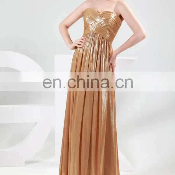 2015 Luxurious Golden Evening Prom Party Gowns Long Dresses CL4418 photo-2