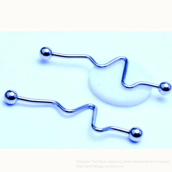 Wish Hot Money Electrocardiogram Ear Scrape Ear Pin, Foreign Earphone, Human Piercing Factory Wholesale photo-2