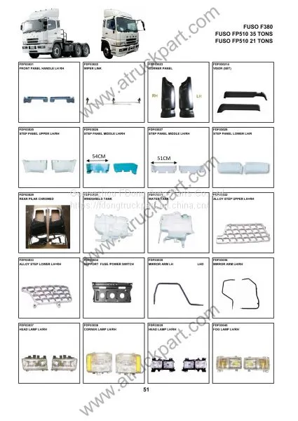 FUSO F380 FP510 Truck Spare Parts Accesories Body Parts