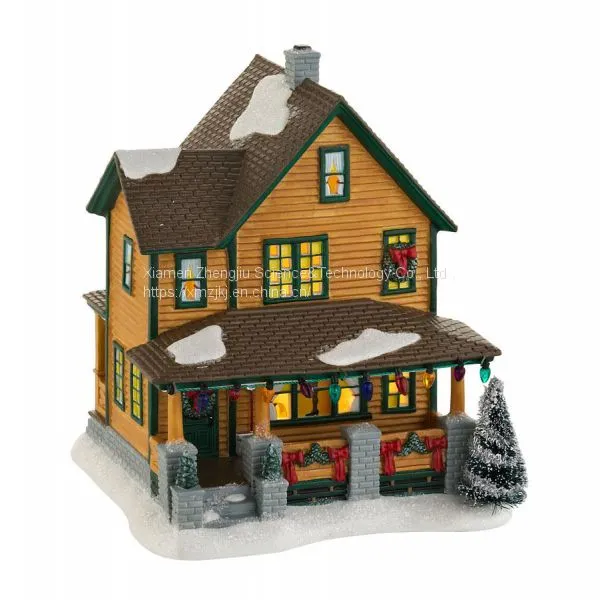 X\'mas LED Lights Christmas House Customized European-style Creative Christmas Decoration House LED Night Light Simulation Cookie House Resin Crafts Decoration photo-4