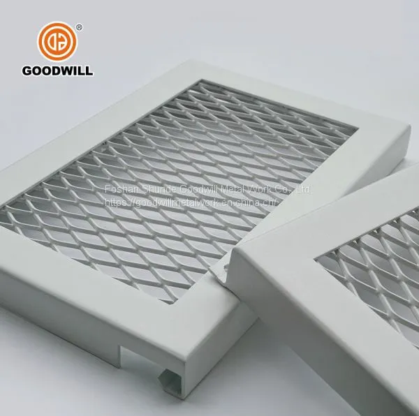 Diamond Shaped Perforated Pattern Metal Plate Mesh Steel Panels for Architeture photo-2