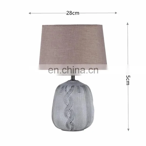 New Arrival Hotel Bedroom Decoration Exquice Desk Lamp Hot Sales Antique Grey Ceramic Table Lamp photo-6