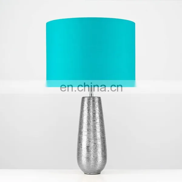 Italy Wedding Decoration Bedside Ceramic Base Novel Silver Desk Lamps for Hotel Home Decor photo-3