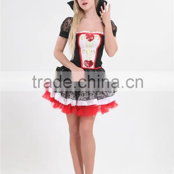2016 Wholesale Adult Cosplay Sexy Queen of Hearts Costume photo-3