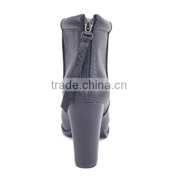 Fashionable Italian Woman Ankle Boots Gravity Walking Back Zipper High Heel Boots photo-5