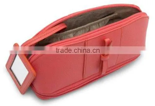 High Quality Soft Leather Cosmetic/Jewelry Case, Coral Faux Leather Jewelry Display Case,jewelry Carry Bag photo-4