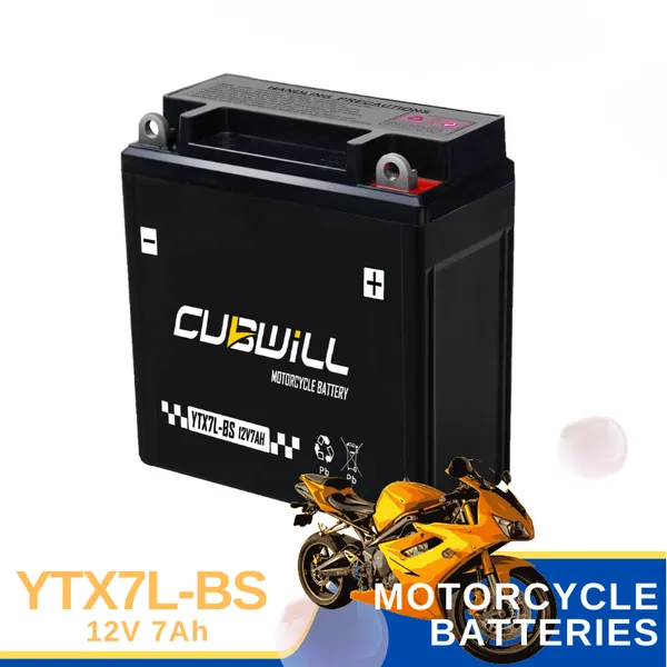 12В 7Ач YTX7L-BS Сверхконцентрированная кислотно-гелевая (GEL) свинцово-кислотная мотоциклетная батарея