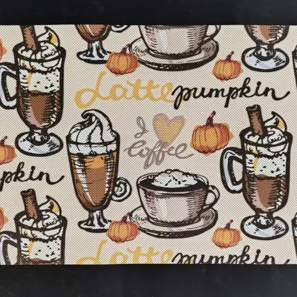 Coffee Printed Placemats Set of 6 Pvc Print Coffee Placemats Non-Slip Wipeable Table Mats for Coffee House photo-5