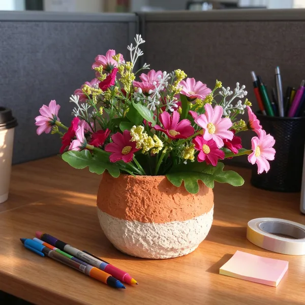 Ready-to-paint Paper Flower Pot for Kids DIY Craft, Safe Smooth Edges, Classroom Handmade Art, Creative Decoration