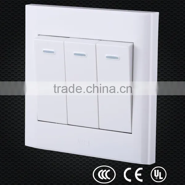 Wall Mounted On/off Electronic Switch, Electric Switch and Socket, Three Gang One Way Switch Quality Choice photo-2
