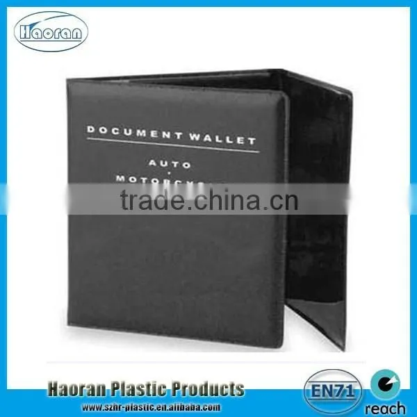 New 3 Fold PVC Auto Wallet, Plastic Car Documet Holder