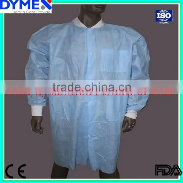Disposable Colorful Lab Coats With Knitted Cuff and Knitted Collar photo-2