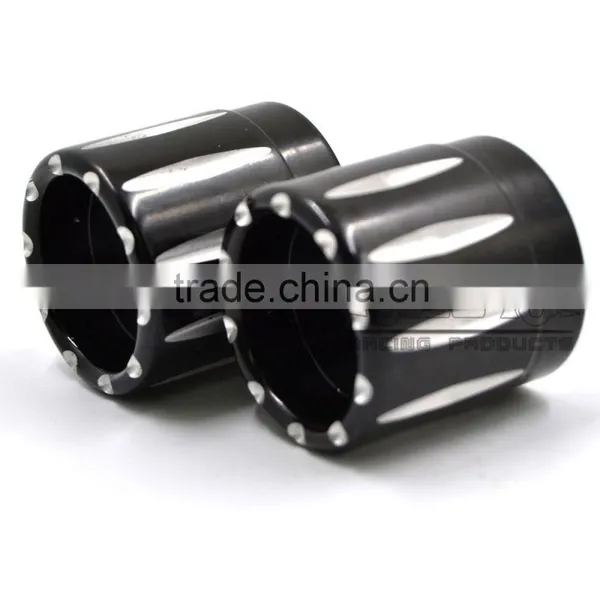 BJ-FS-HA001 High Quality Black Deep Edge CNC Billet Alloy Motorcycle Front Axle Cap Universal for Harley Davidson and Choppers photo-6