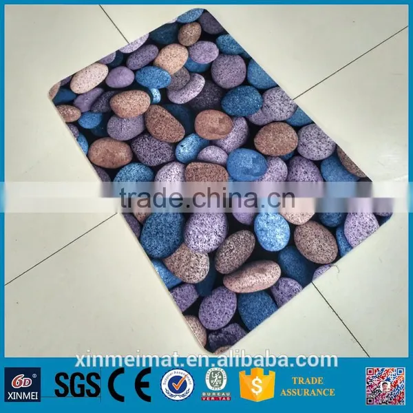 Anti-slip Polyester Waterproof Cheap Printed Stone Mini Door Mat photo-6
