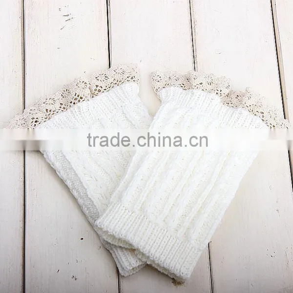 Trendy 2014 Winter Knit Lace Women Crochet Boot Cuffs photo-4