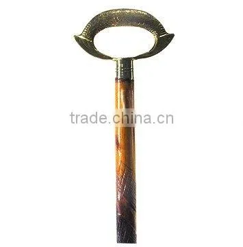 Wooden Walking Stick With Brass Top