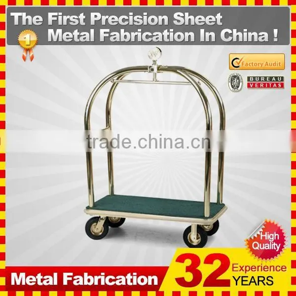 Kindle 2014 New Durable Folding Professional Customized Double Layer Basket Shopping Carts for Sale