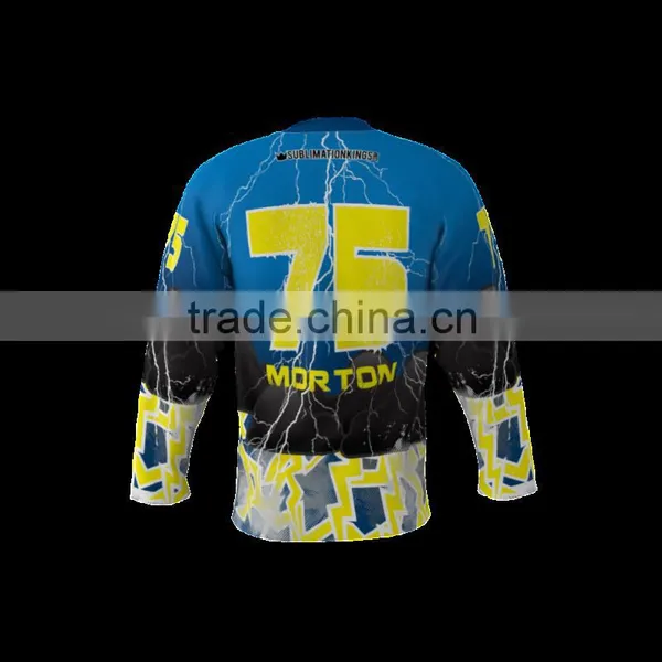 Polyester Spandex Long Sleeves Compression Shirt / Rash Guard Custom Lightening Design With Names & Numbers photo-2
