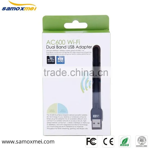600Mbps DualBand WiFi USB Adapterwith 5dBi External Antennas Adapter and WPS Button photo-4