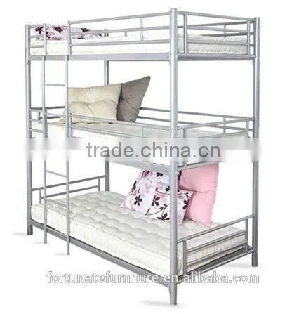 Triple Tier High Quality 3 Tier Bunk Bed Metal for School Hostel Quality Choice photo-2