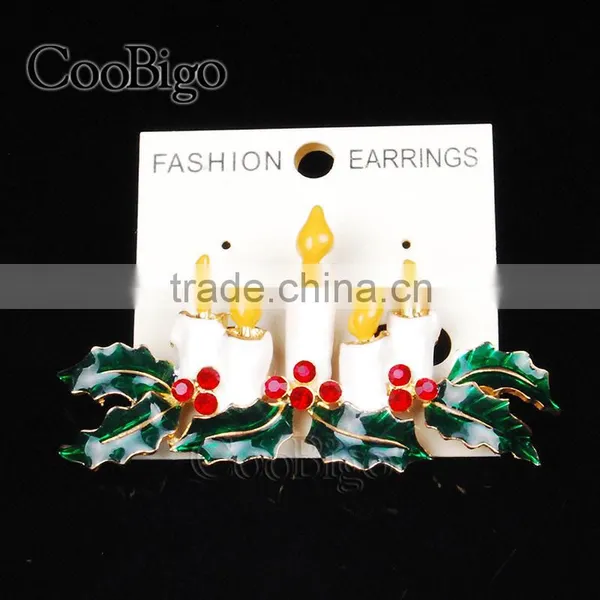 Fashion Jewelry Charming Candle Leaves Shape Red Rhinestone Pin Brooch Promotion Wedding Party Gift Apparel Accessories photo-4